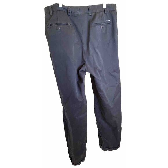NAUTICA Mens Pants Pleated Front Classic Fit Rigger Pants 38x 34 Cuffed - Picture 2 of 4